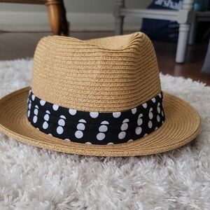 A New Day NWT Fedora with Black Polka Dot Band